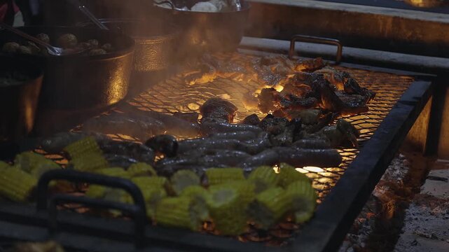 South African safari braai BBQ serves up grilled food for night meal