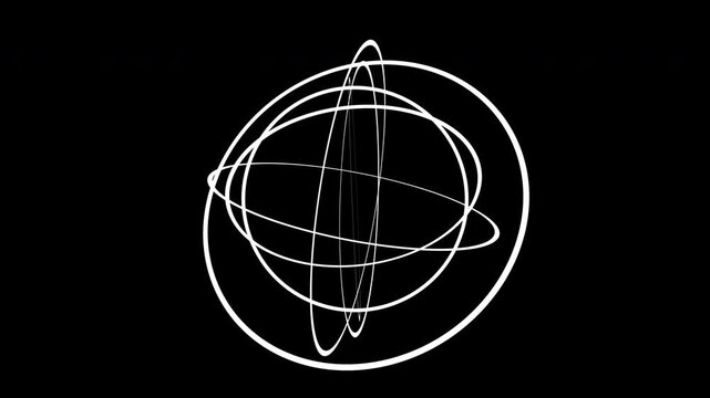 Revolving 3D gyroscope visual navigating orientation axis stabilisation technology