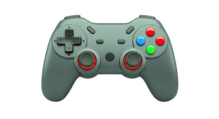Modern Grey Game Controller with Red Accents