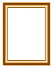 Deep metallic golden picture frame with glossy gradient border for luxury photo and artwork display