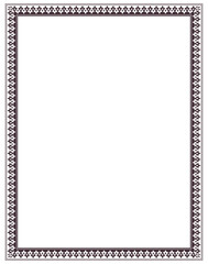 Decorative ornamental rectangular border frame with repeating pattern, traditional design for invitation, certificate and print artwork