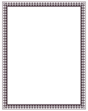Decorative ornamental rectangular border frame with repeating pattern, traditional design for invitation, certificate and print artwork