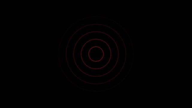 Abstract neon circle radio waves looping background. Abstract neon radio waves signal.Radio wave signal, radar concept.Radio waves seamless animation background video with alpha chanel