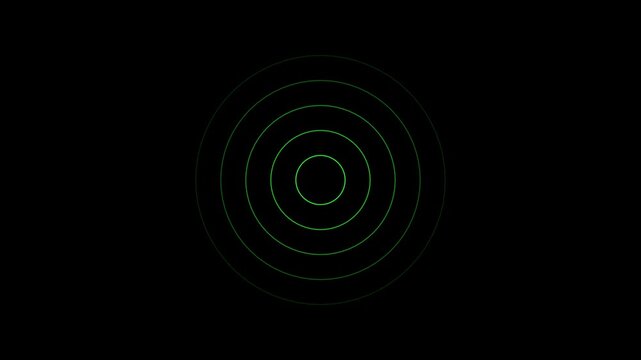 Abstract neon circle radio waves looping background. Abstract neon radio waves signal.Radio wave signal, radar concept.Radio waves seamless animation background video with alpha chanel