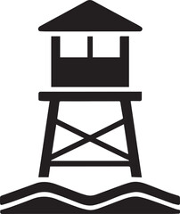 Lifeguard Tower Silhouette Vector Icon