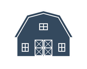 barn or farm building icon, agricultural industrial building exterior symbol
