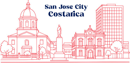 sketch drawing of san jose city - costarica (artwork 1)