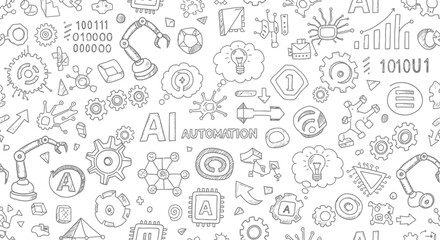 Automation Action, AI Subject, Technology Environment, Illustration Concept