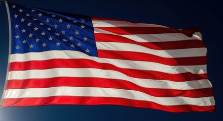 Obraz premium Memorial day tribute american flag waving high in patriotic honor