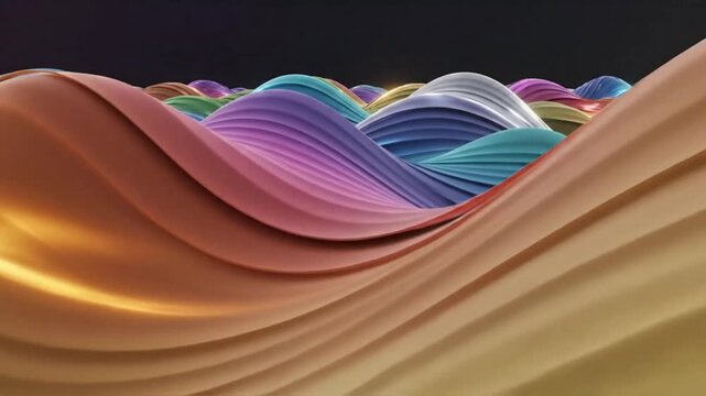 Abstract Colorful Flowing Layers With Smooth Curves Modern 3D Background And Creative Design Concept