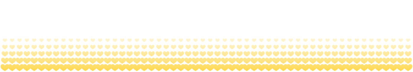 ハートのハーフトーンフレーム枠　黄色　グラデーション　1
