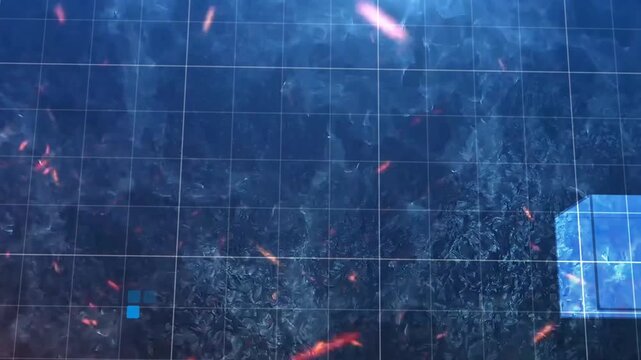 Modern Corporate 3D Box Display Featuring Green Screen World Map Animation, A green screen background with a futuristic grid design for motion graphics and visual effects