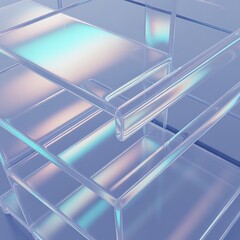 Obraz premium Empty Transparent Plastic Storage Drawers Organizer