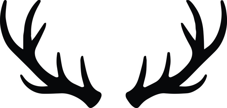 antler line art illustration for crest badge and decor use