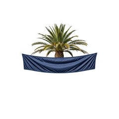 Palm tree with blue banner