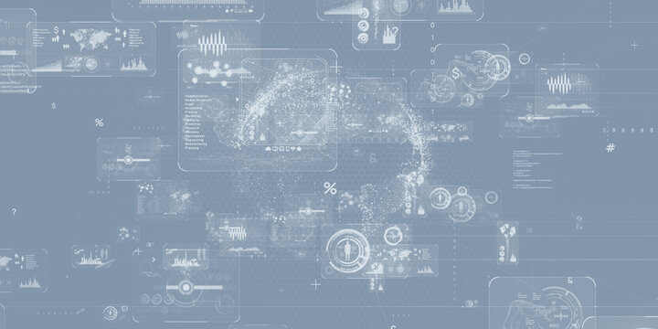 Digital technology image background. Wide angle visual for banners or advertisements.