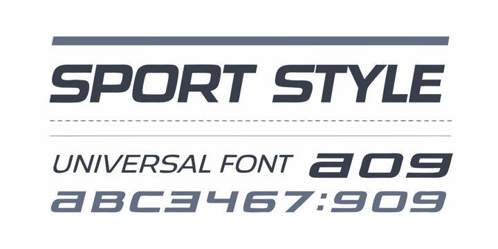 Sport style typography with universal font and code elements