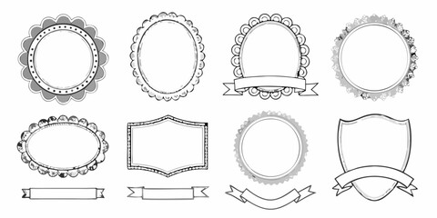 Obraz premium A collection of ornate black and white decorative frame designs