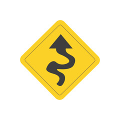 yellow road sign
