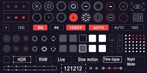 Fototapeta premium Camera interface controls and settings displayed in a minimalist style