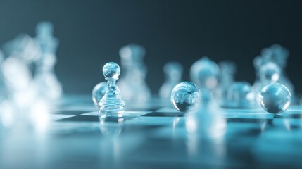 Strategic Risk Management Concept With Chess Pieces Showing Decision Making and Analytical Thinking in a Clear Abstract Style