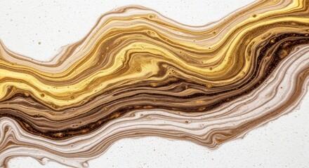 The mesmerizing artistry of fluid dynamics captured in a stunning golden and beige marble-like abstract design showcasing nature's organic beauty through flowing patterns and gradients