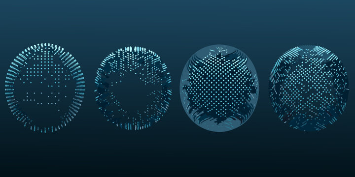 Abstract digital art depicting four evolving elliptical forms