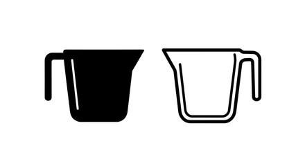Jug Measuring Cup Icons: Solid and Outline Styles for Kitchen Measuring Needs