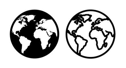 World Globe Icon Set: Global Representation and International Concepts