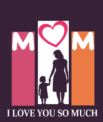A heartfelt message for Mothers Day featuring a mother and child silhouette with the word MOM