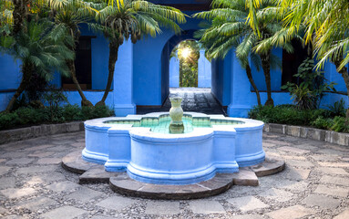 Obraz premium Scenic colorful colonial architecture of Cuernavaca streets in historic center in Mexico Morelos