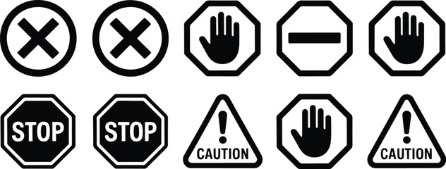 Set of Traffic Signs and Symbols for Safety and Control © md