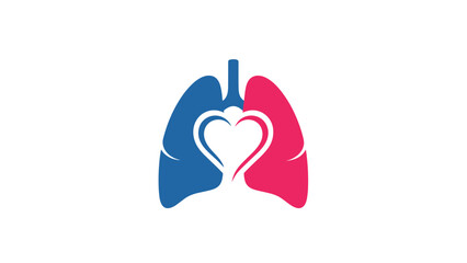 Lungs and Heart Care Logo Concept - Human Organ Health Symbol