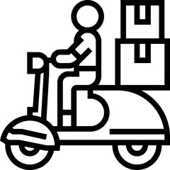 Classic motorcycle icon illustration, Land Transportation Silhouette Icon, © Lupi