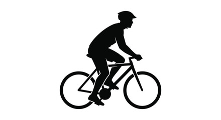 Obraz premium A stark black silhouette depicts a cyclist in motion riding a bicycle with dynamic energy high quality professional