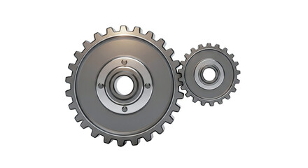 Two interlocking gears on a white background