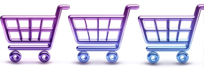 Colorful Modern Shopping Carts Neon Light Decoration for Retail and E-commerce Displays