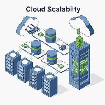 Cloud Scalability Data Center Servers and Storage.