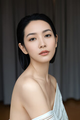 Generated art and fashion portrait of a woman.