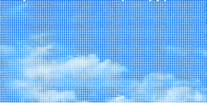Blue grid background with soft blurred cloud formations below