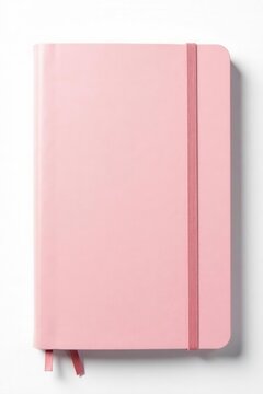 Soft pink planner, creamy texture, isolated on white , soft, minimal, simple
