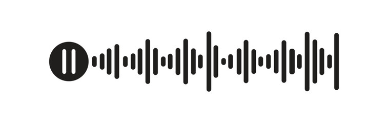Obraz premium Waveform audio pattern for podcast. Voice message waves for music player