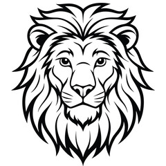 Obraz premium A detailed illustration of a lions face with a majestic mane
