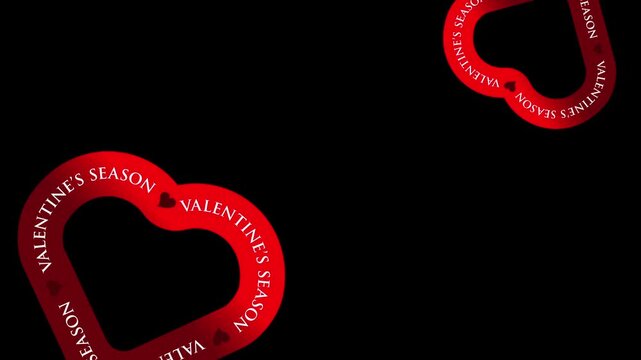 Valentine heart ribbon motion background for romantic advertising, seamless loop