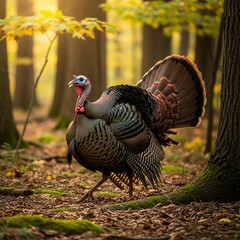 Turkey In the forests of North America turkeys gobble and strut