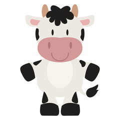 Cute  spotted little cow vector cartoon illustration