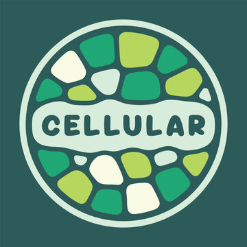 Cellular Mosaic Circle Badge Illustration