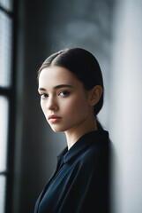 Generated art and fashion portrait of a woman.