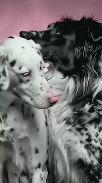 DOGS LOVE VALENTINES CONCEPT