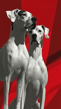 DOGS LOVE VALENTINES CONCEPT